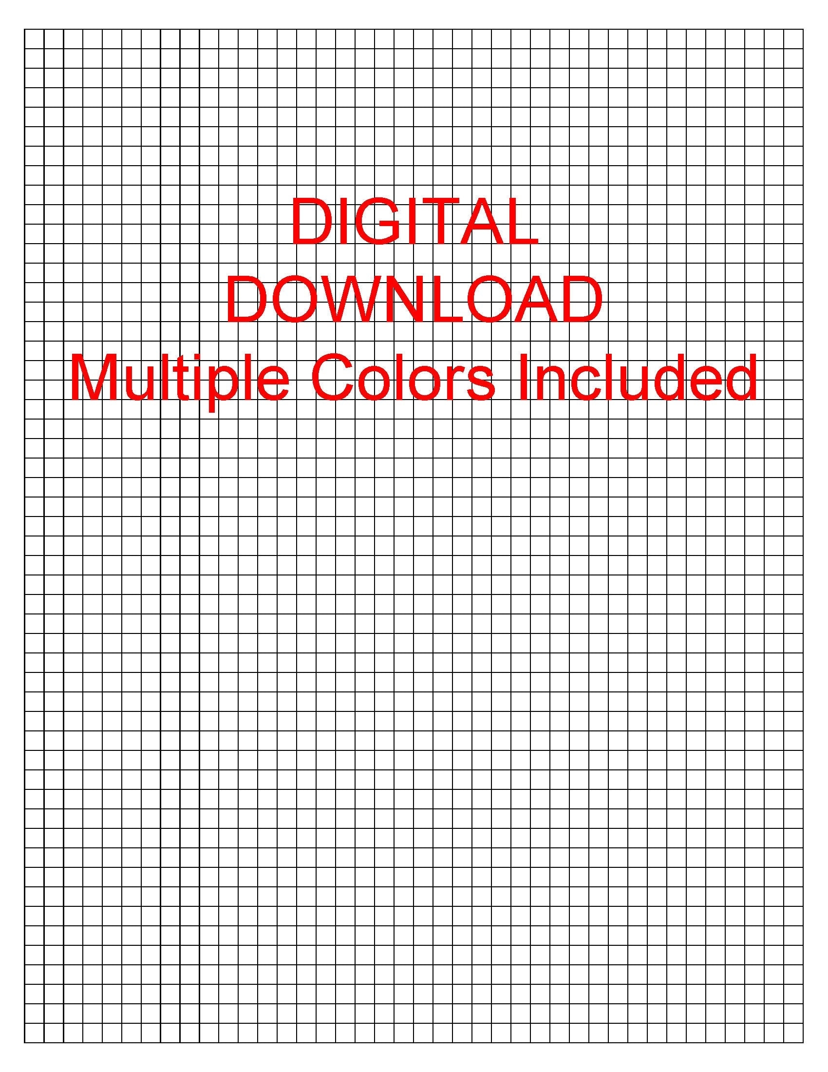 0 20 Inch Printable Graph Paper Includes Multiple Grid Color Options Etsy UK