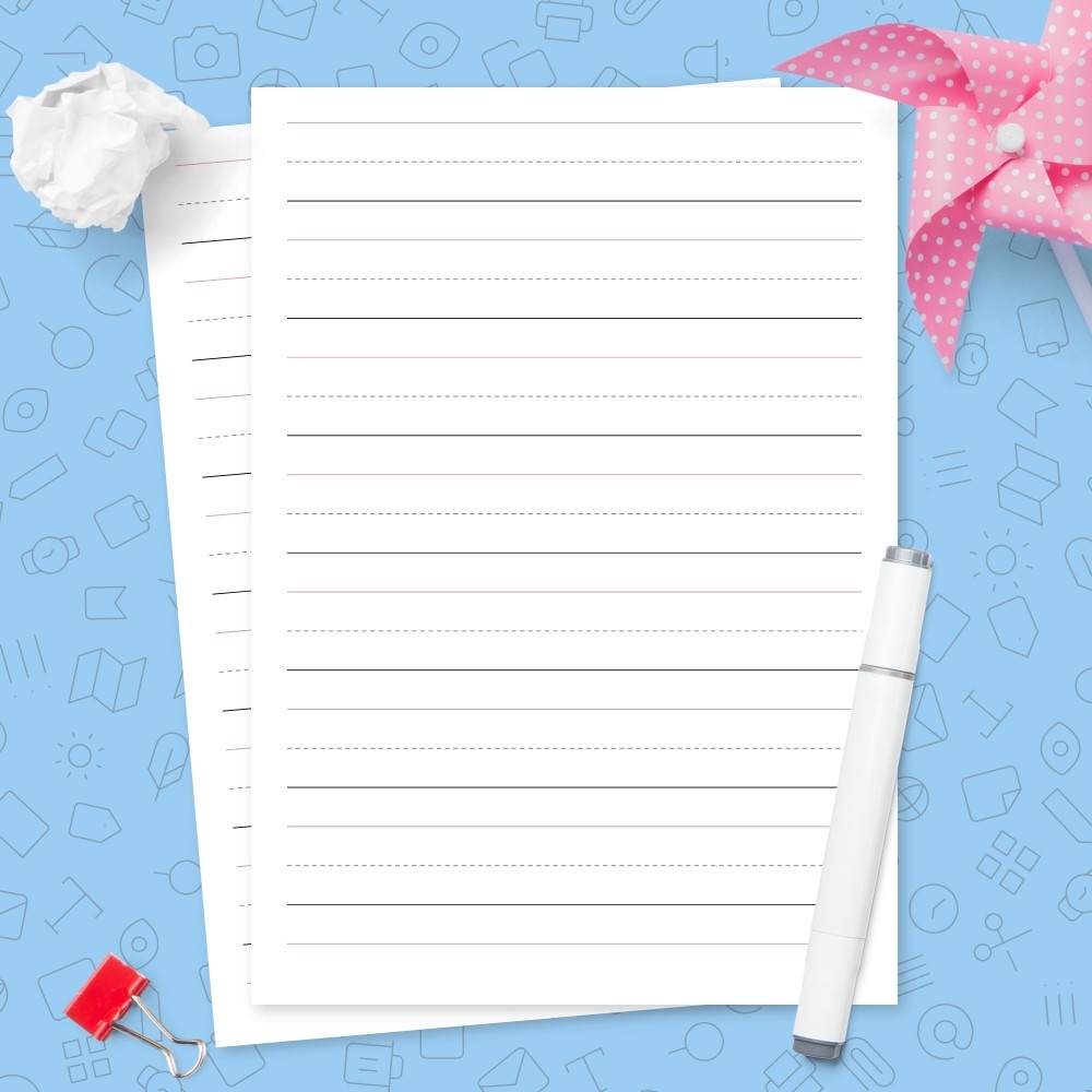 1 Inch Rule Handwriting Paper Template Printable PDF