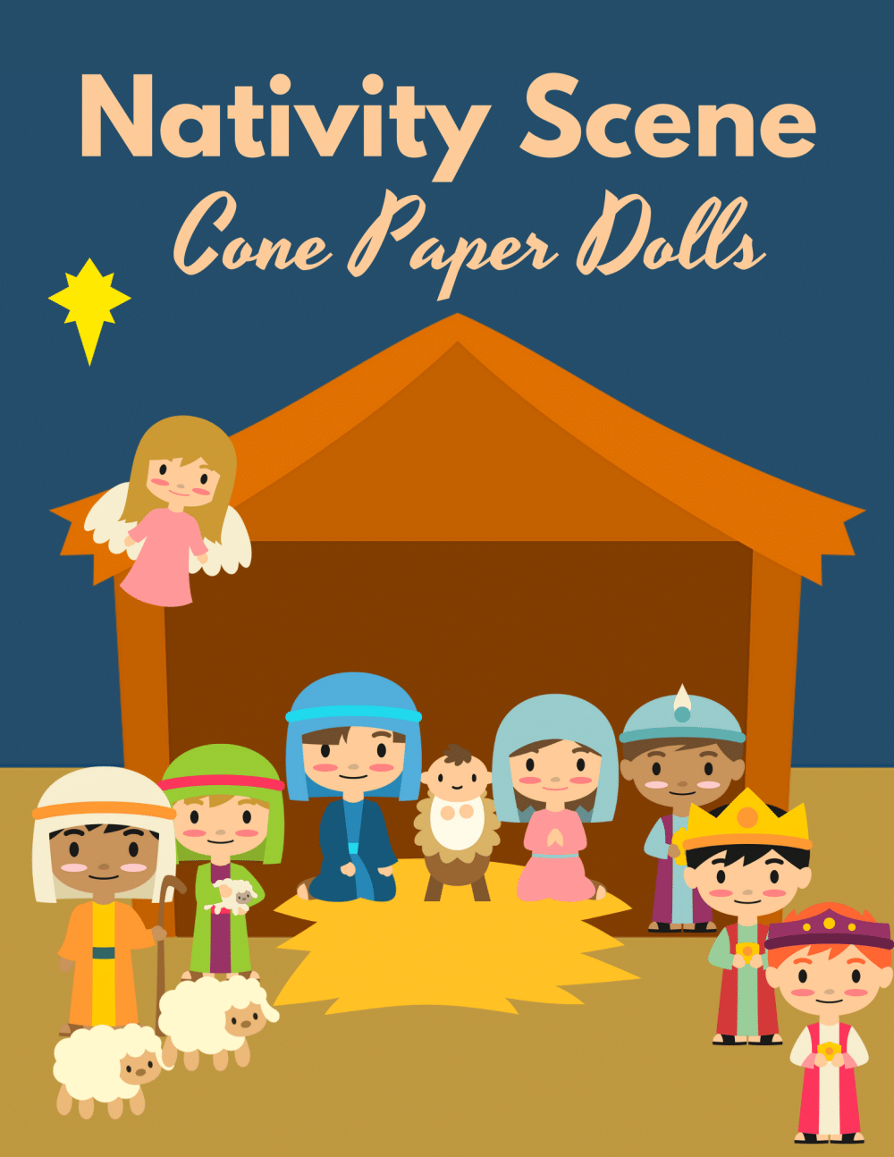 10 Easy Nativity PRINTABLE PAPER DOLLS Easy Peasy Creative Ideas