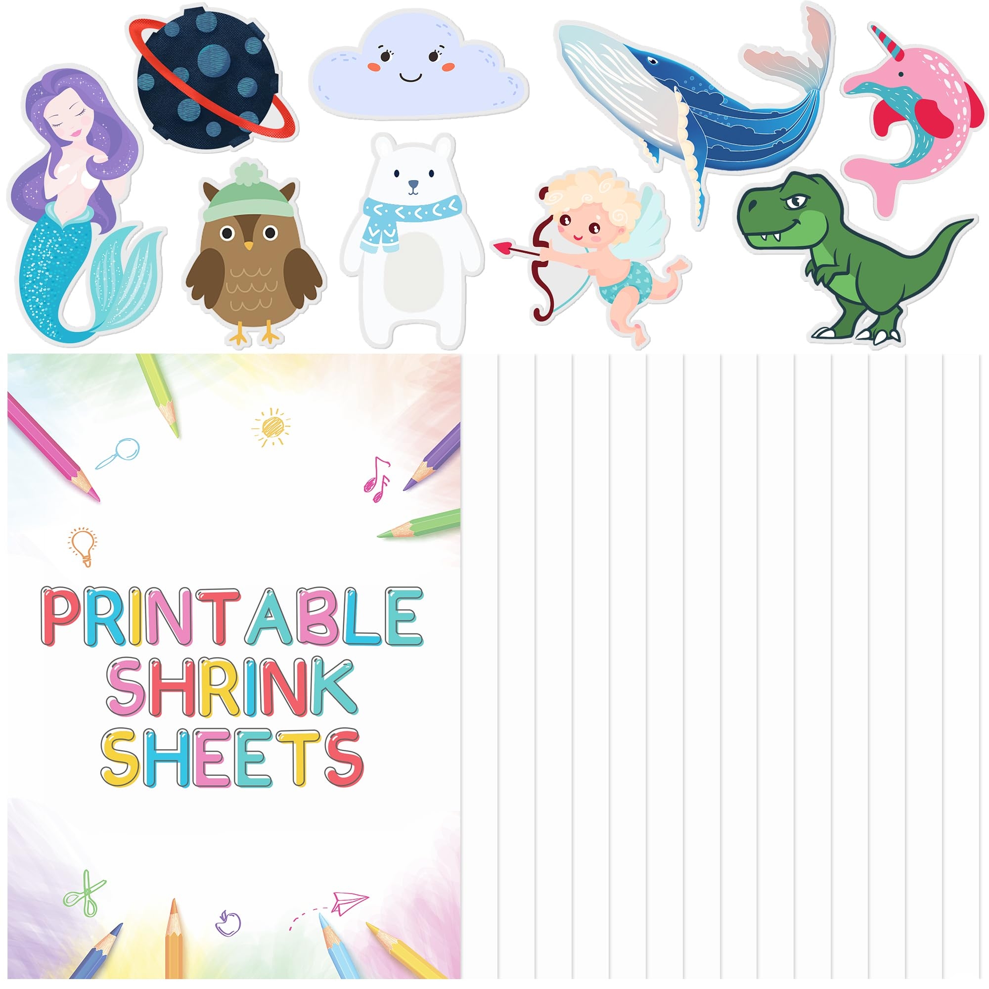 15 Sheets Printable Plastic Shrink Film Sheets A4 Size Printable Shrink Wrap Paper For Inkjet Printers Shrink Film Sheets For Creative Crafts 15 Amazon de Stationery Office Supplies