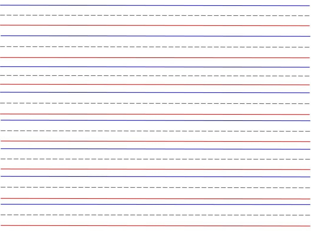 2 Printable Lined Handwriting Paper Red Bottom Blue Top Writing Practice Worksheet Pages Printable Digital Download Etsy
