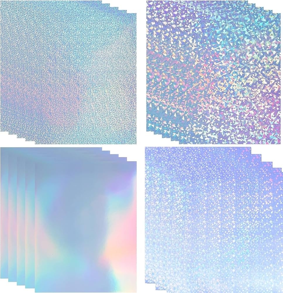 20 Sheets Holographic Stickers Paper Printable Cubic Coating Holographic Sticker Paper A4 Holographic Self Adhesive Not Transparent Printable Vinyl Sticker Paper Amazon de Stationery Office Supplies
