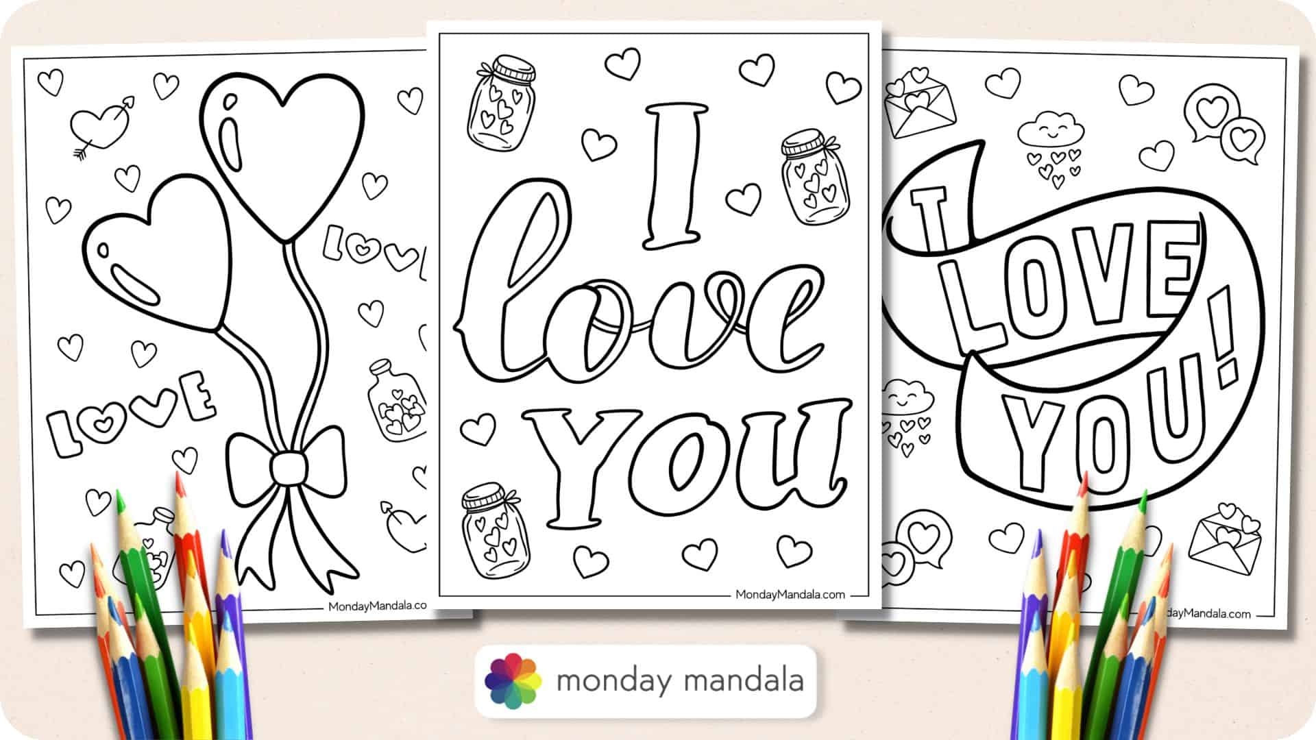 22 I Love You Coloring Pages Free PDF Printables 