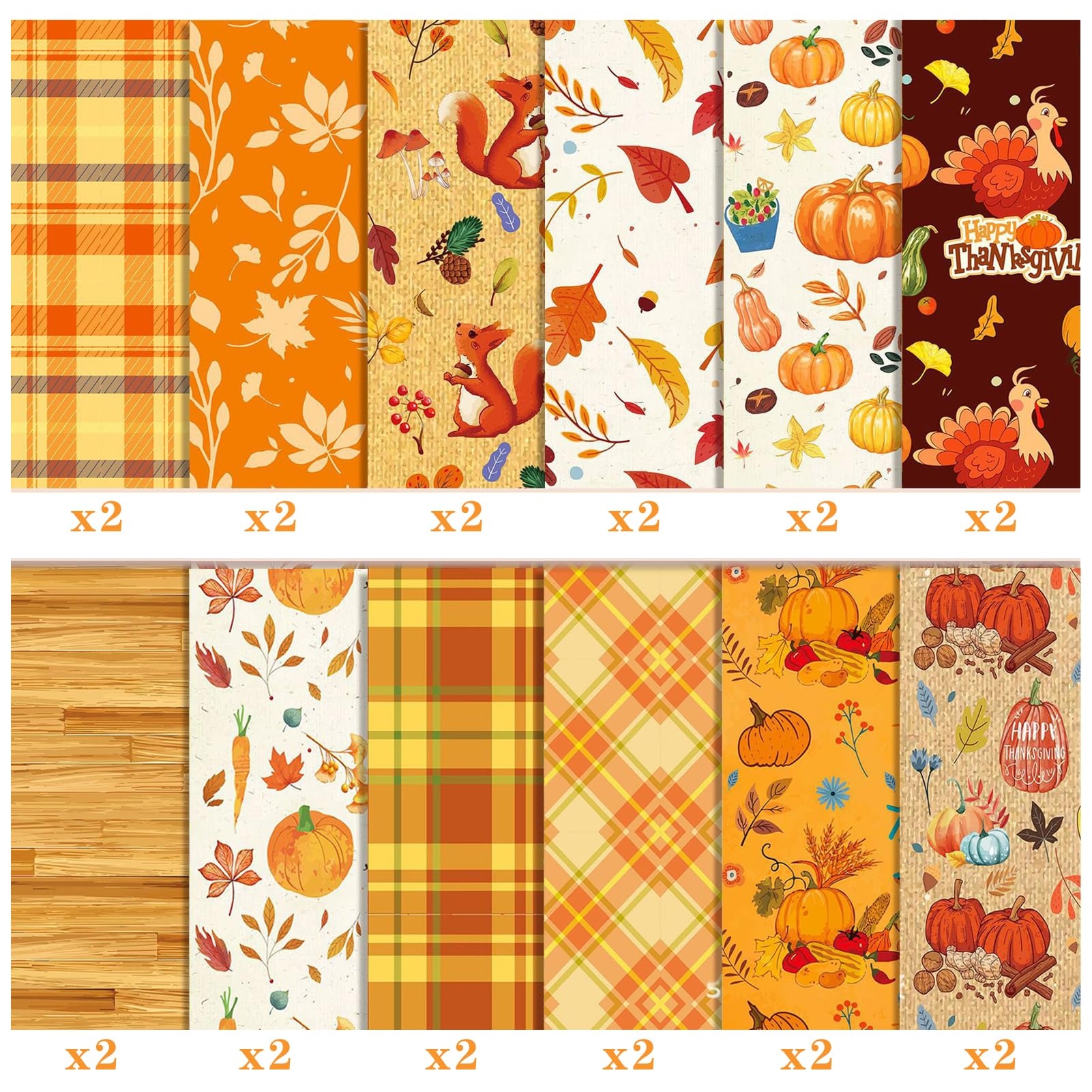 24 Sheets Thanksgiving Day Scrapbook Paper Autumn Theme Scrapbooking Patterned Cardboard Pad Double Sided Decorative Autumn Harvest Craft Paper For Card Making Art Project Style A Amazon de Home Kitchen