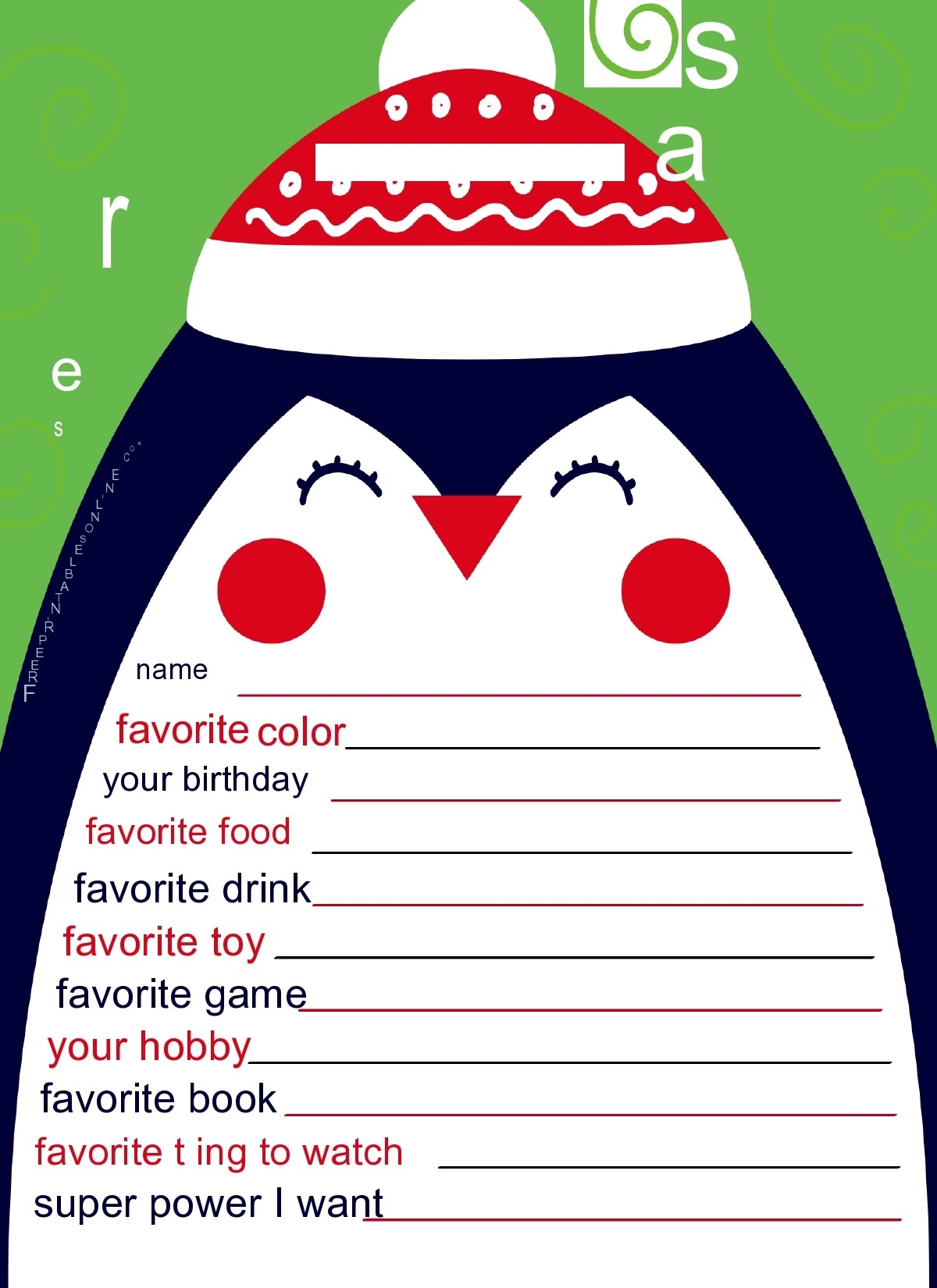 Secret Santa Paper Printable
