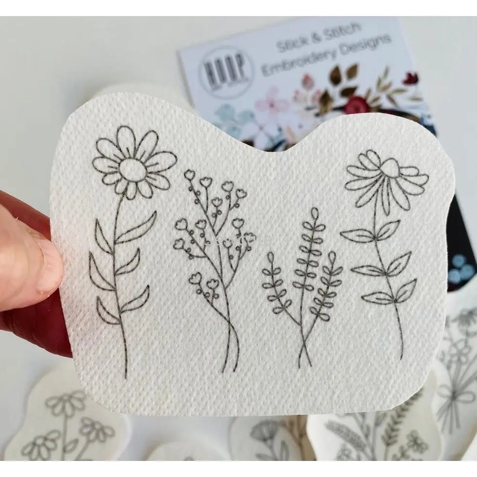2sheets Blank Printable Hand Embroidery Pattern Stick And Stitch Stabilizer Transfer Patch Paper Trendy For Clothes 297x210mm AliExpress