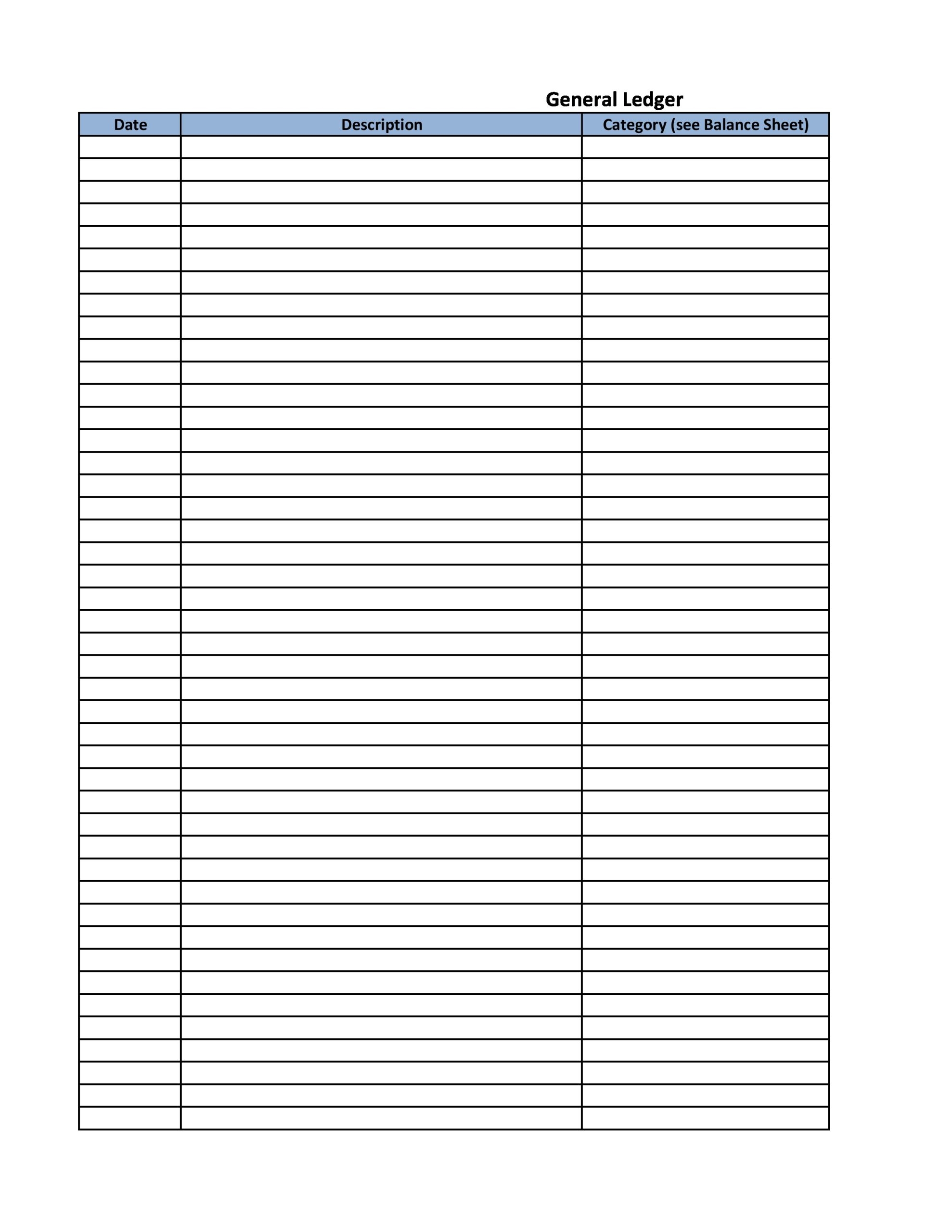 Printable Ledger Paper