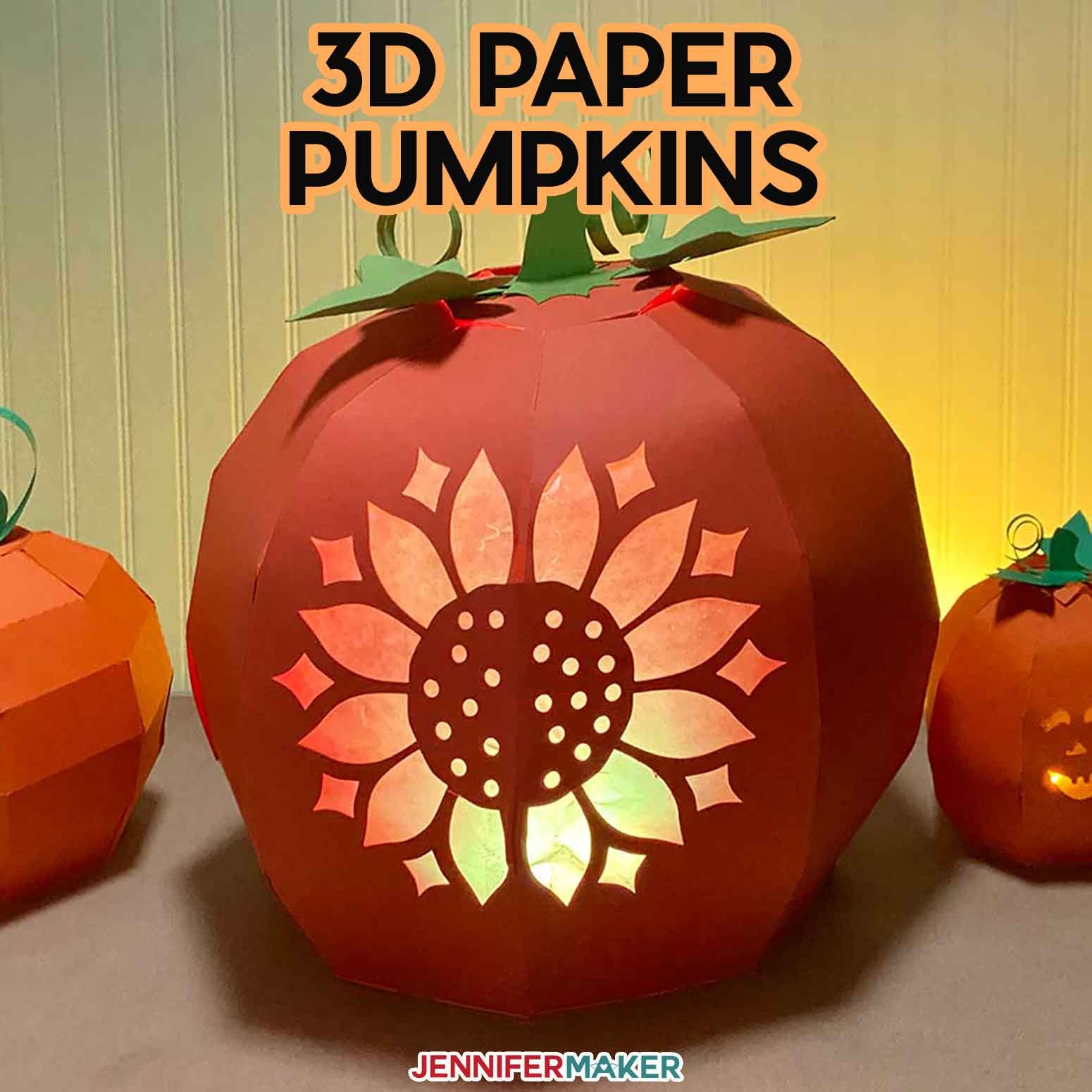 3D Paper Pumpkin Carving Kit With Fun Designs Jennifer Maker