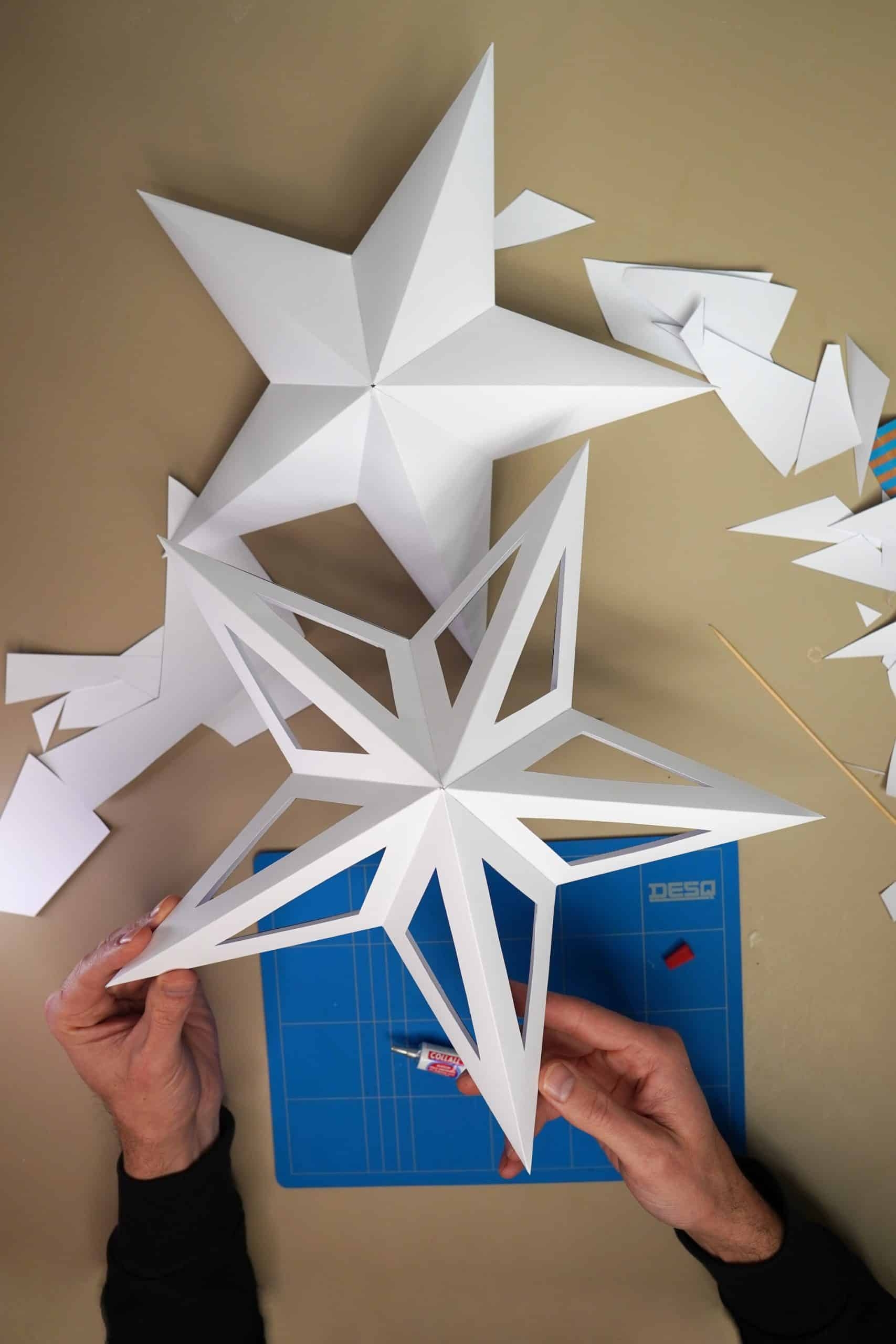 3D Paper Star Template Assemblishop