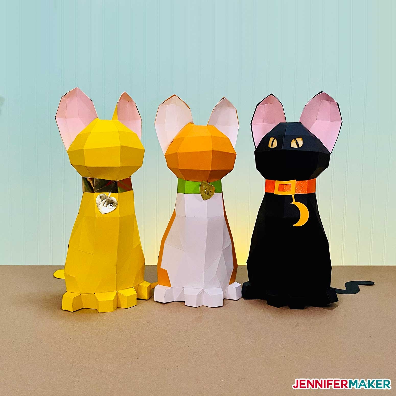 3D Papercraft Cat Free Animal Papercraft Template SVG File Jennifer Maker
