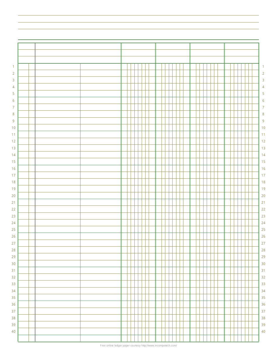 Ledger Paper Printable