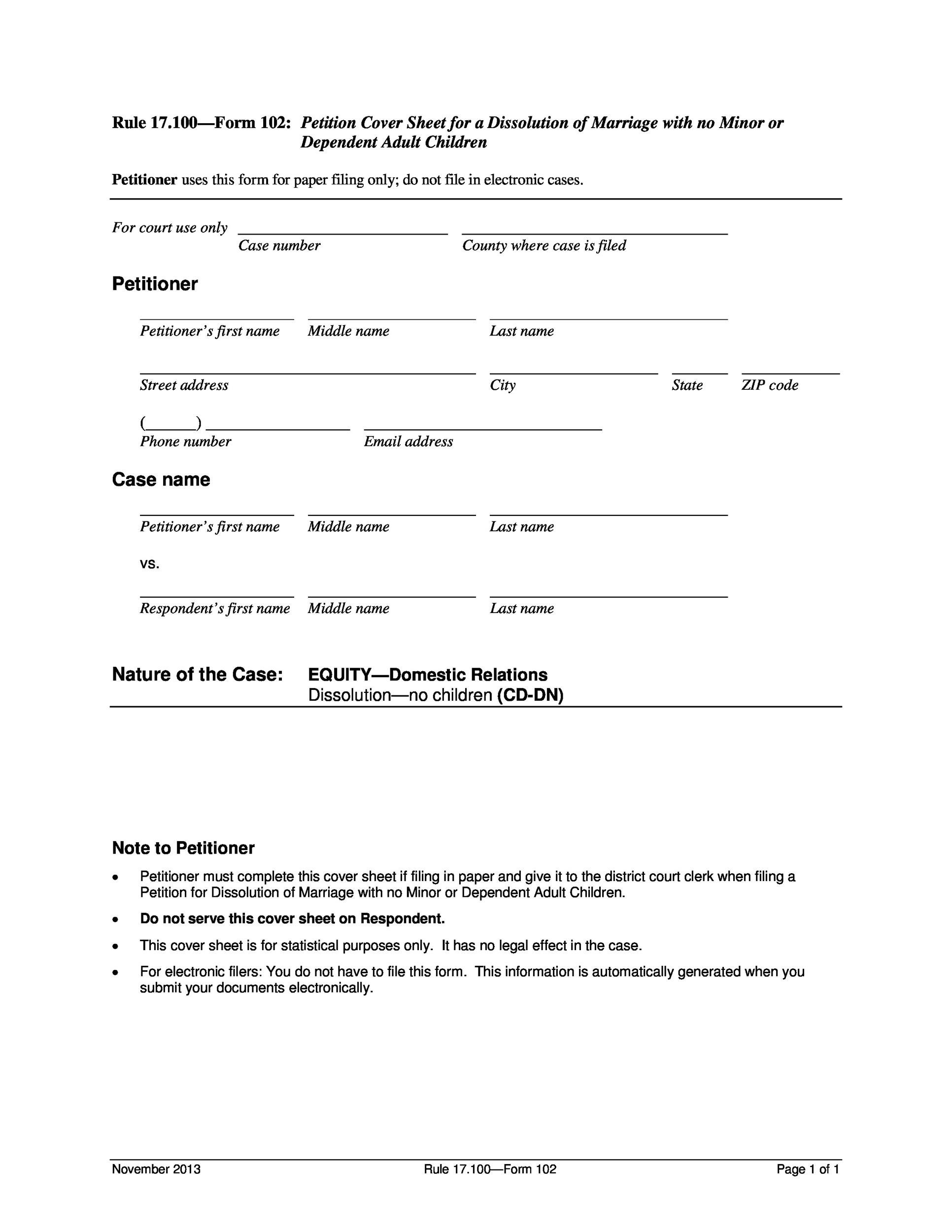 40 Free Divorce Papers Printable TemplateLab