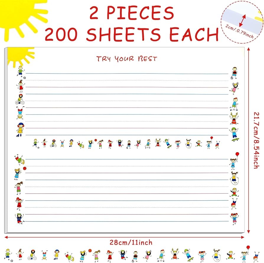 Printable Lined Paper For Kindergarten