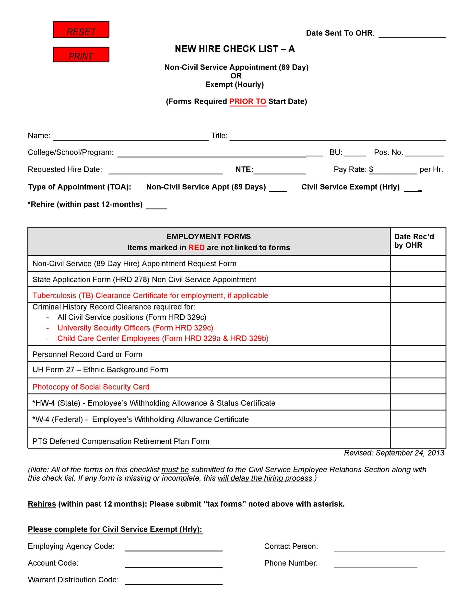 New Hire Paperwork Printable Pdf