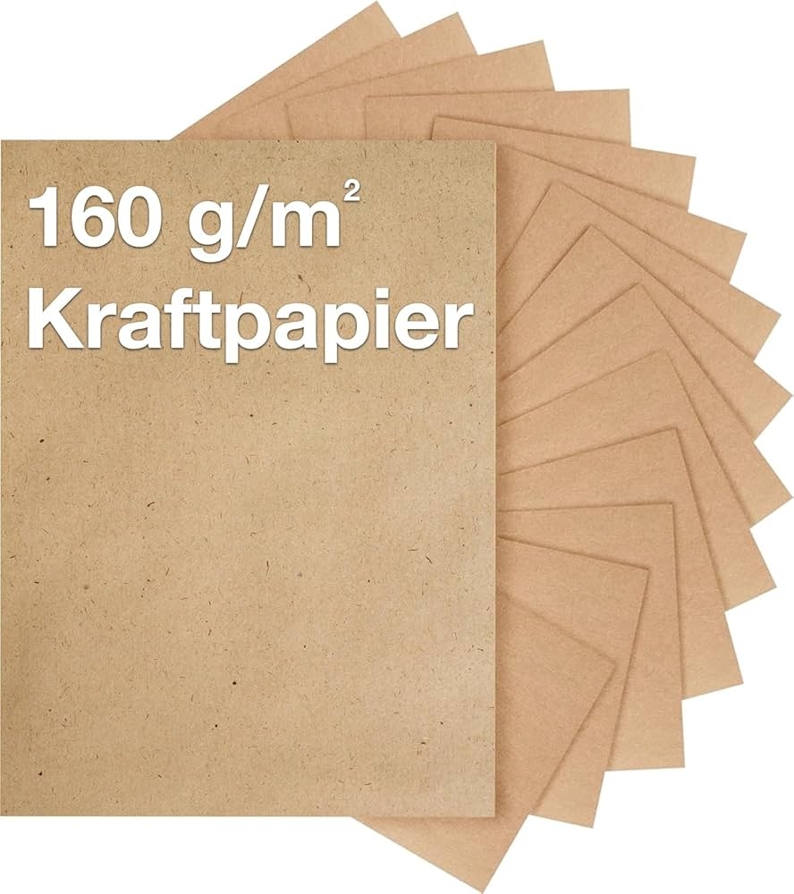 500 Sheets Kraft Paper 160 G m DIN A4 Brown Natural Cardboard Suitable As Craft Cardboard Kraft Cardboard Scrapbooking Printable Amazon de Home Kitchen