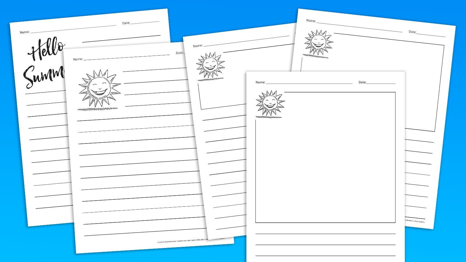 Kindergarten Writing Paper Printable Free