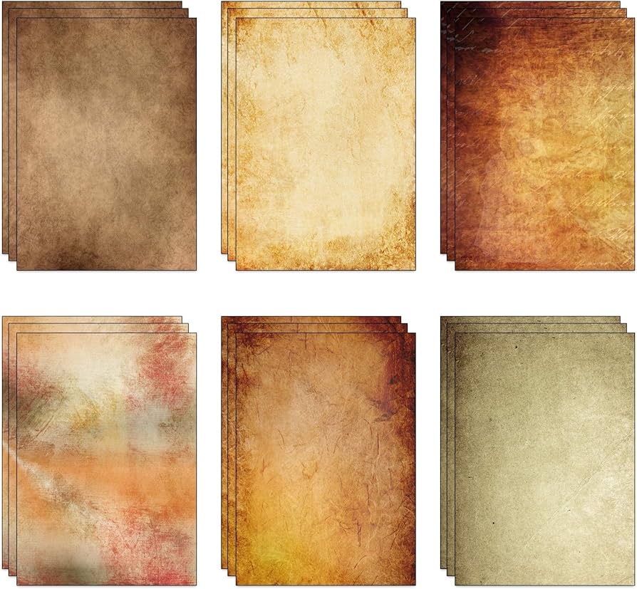 60 Sheets 6 Designs 10 Each X A4 Vintage Parchment Paper Made From Recycled Vintage Stationery 80gsm Amazon de Home Kitchen