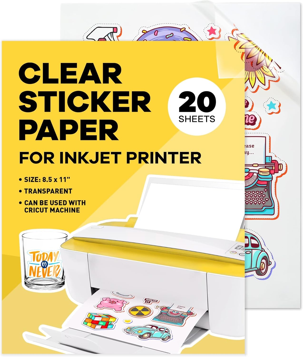 90 Clear Sticker Paper For Inkjet Printer 20 Sheets Ghana Ubuy