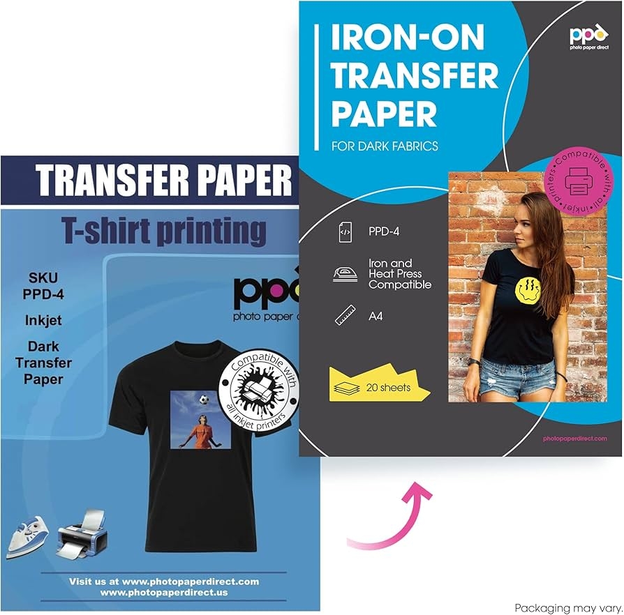 A4 Inkjet Iron On Transfers Paper T Shirt Transfers Dark T Shirt X 20 Sheets Amazon de Home Kitchen