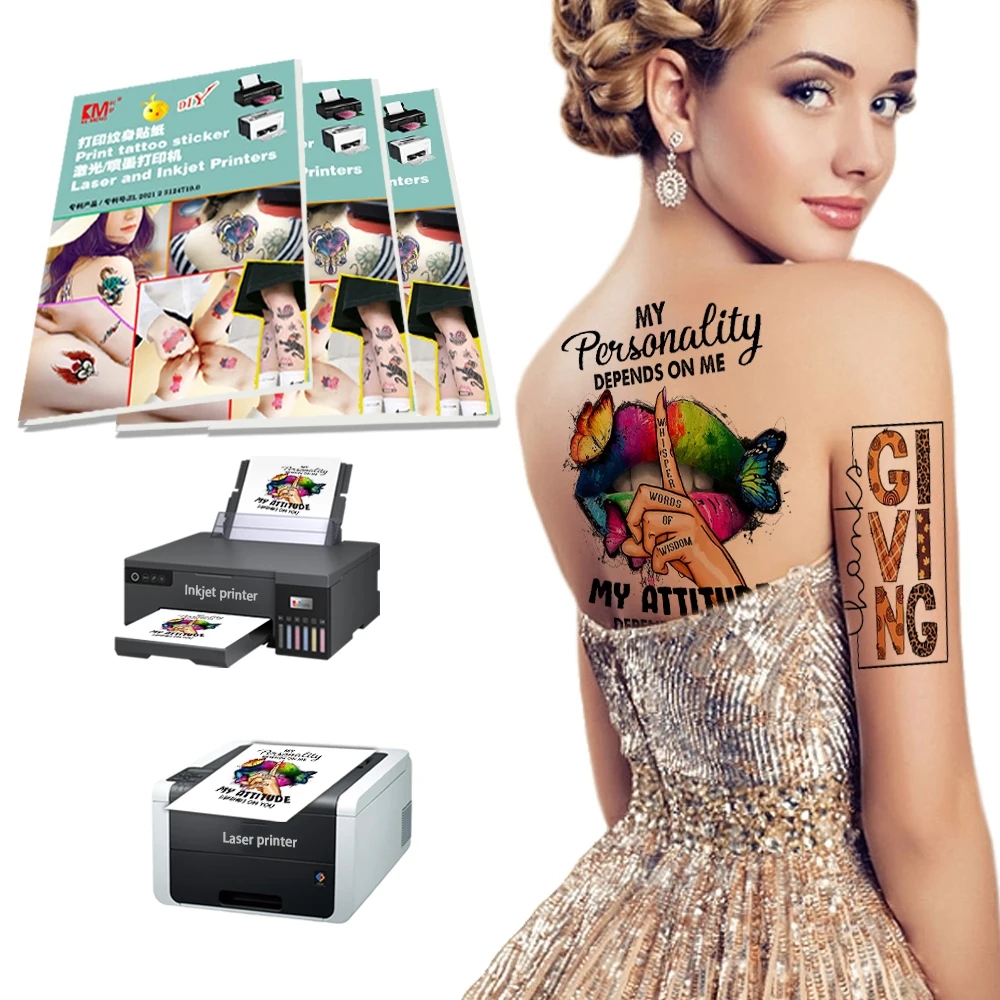 A4 Printable Temporal Tattoo Transfer Paper Custom Wholesale Temporary Decal Water Slide Tattoo Stickers Alibaba