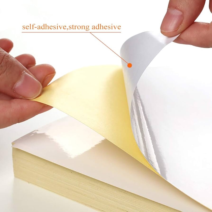 A4 Sticker Paper 20 Sheets White Glossy Paper Sticker Labels Self Adhesive Label Printing Paper Sticky Printable Sticker Paper For Laser Printers Amazon de Stationery Office Supplies