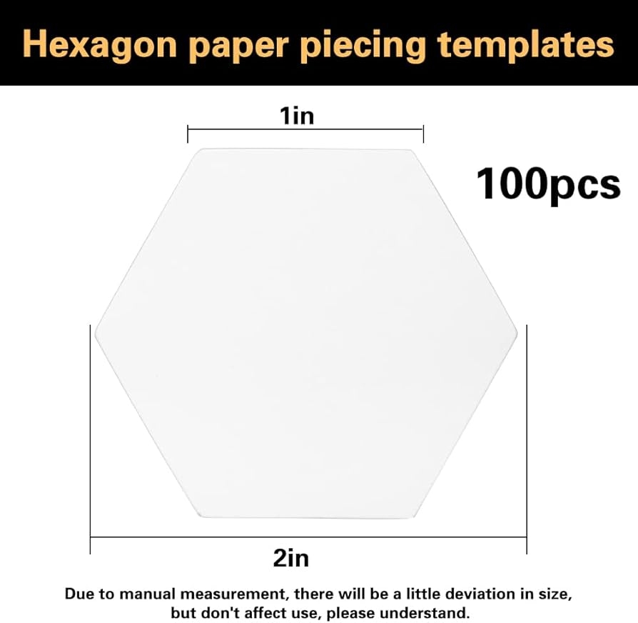 Amazon 100 Count Paper Piecing Paper Paper Piecing Shapes Hexagon Paper Piecing Templates Quilting Templates For Use In Quilting Sewing And Craft Projects 1 Inch 