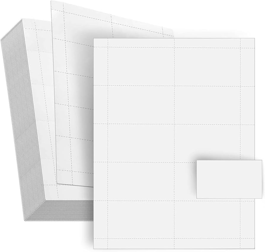 Amazon 100 Pack Blank Business Card Paper For Printer Inkjet And Laser Printable Sheets 1000 Cards Multi Purpose Office Supplies 3 5 X 2 In White Office Products