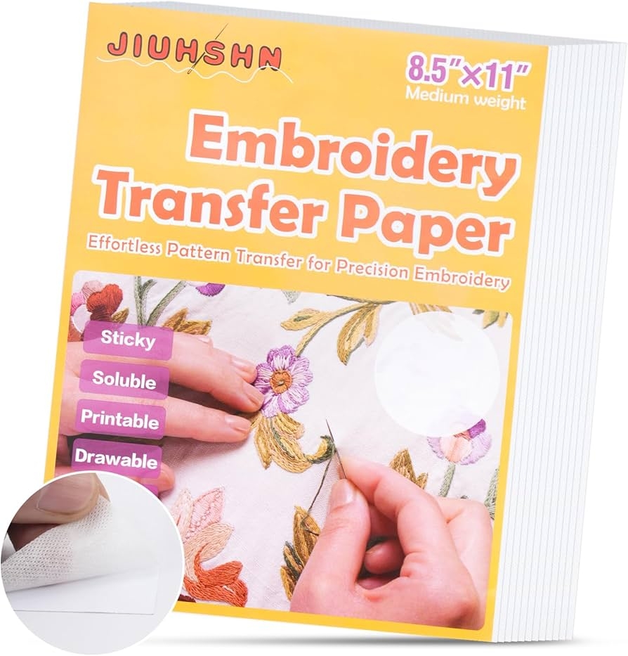 Amazon 12pcs Water Soluble Embroidery Paper 8 5 X11 Stick And Stitch Embroidery Transfer Paper Wash Away Stabilizer For Embroidery Embroidery Paper Wash Away Printable