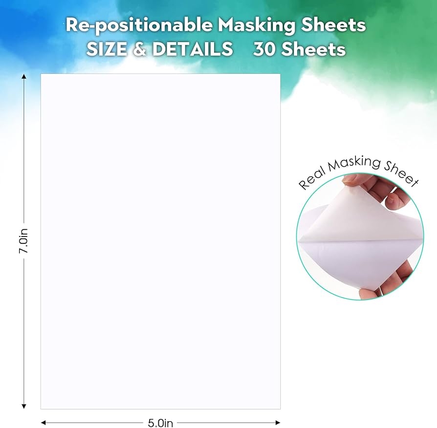 Amazon 30 Sheets Washi Tape Printer Paper Sheets Printable Washi Sticker Paper Masking Sheets Low Tack 5X7 Inch Reusable Adhesive Backing Washi Paper Ultra Thin For Positioning Stamps Card Making