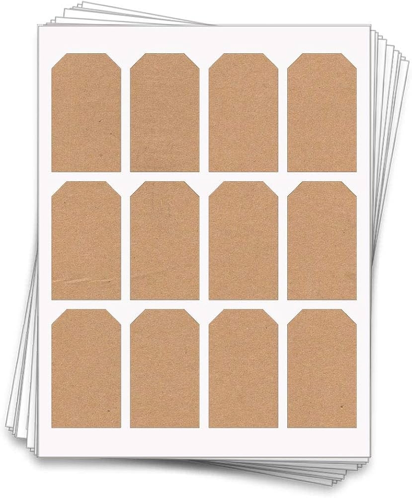 Amazon 60 Hang Tag Sheet Labels 3 X 1 75 Inches For Gifts Or Packaging Kraft Brown For Inkjet Or Laser Printers Beauty Personal Care
