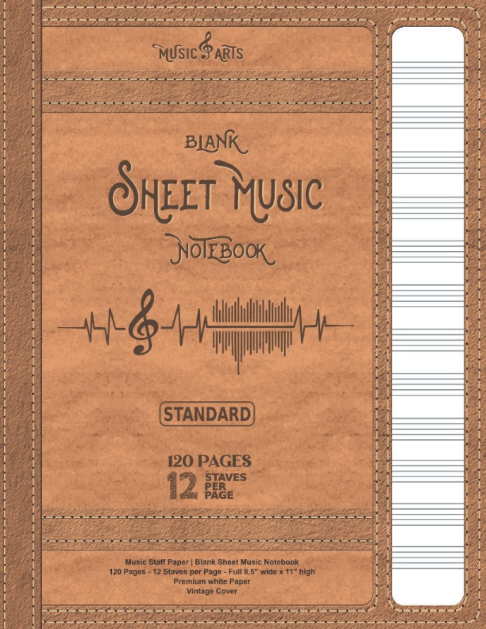 Amazon Blank Sheet Music Notebook Music Manuscript Paper Notebook 120 Pages 12 Staves Per Page Full 8 5 Wide X 11 High Premium White Paper Ideal Gift Of