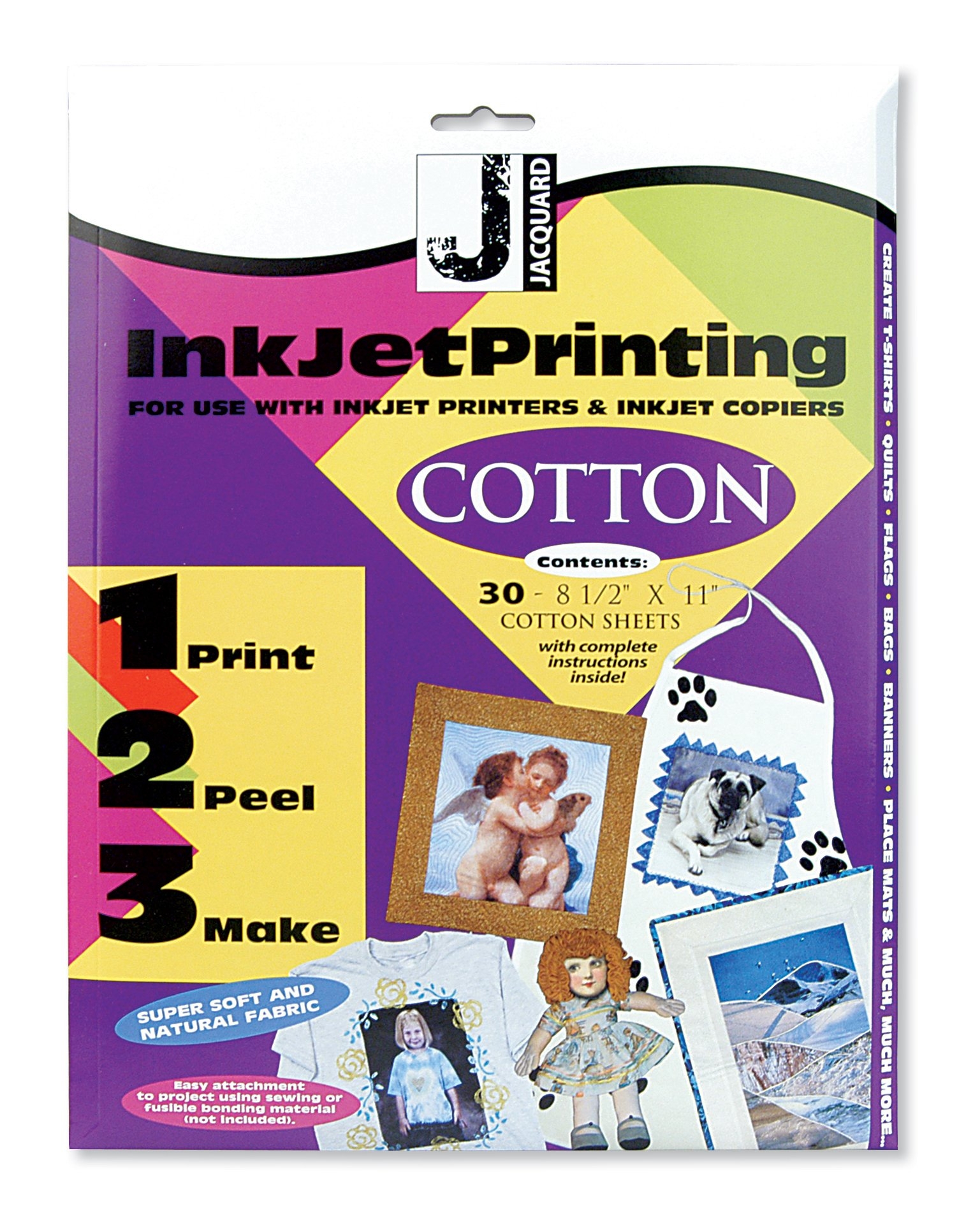 Amazon Jacquard Inkjet Printable Cotton Fabric 8 5 By 11 Inches 30 Sheet Pack Office Products