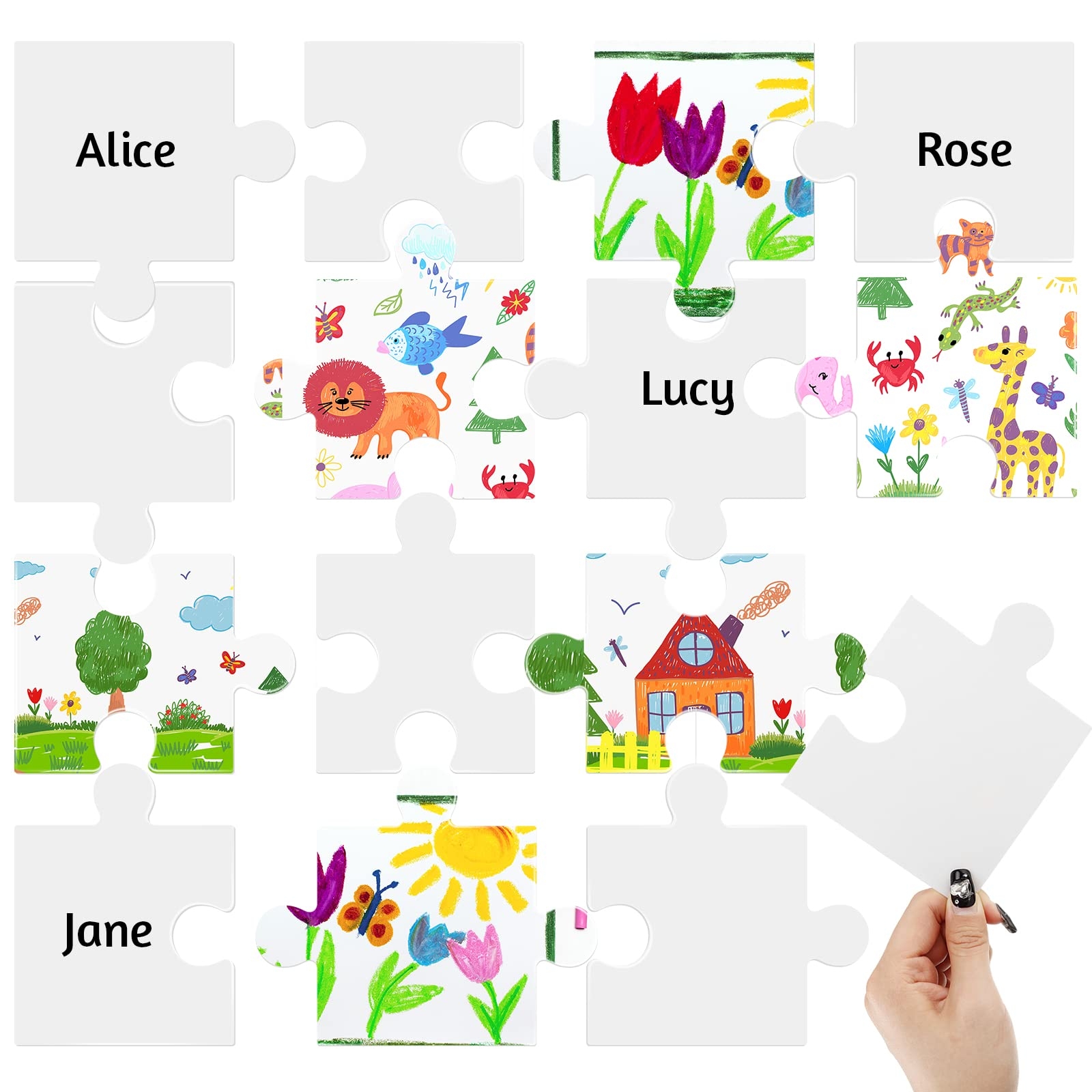 Amazon Junkin 100 Pcs Large Blank Puzzle Pieces Cutouts DIY Make Your Own Paper Puzzle Kit For Classroom Decor Bulletin Board School DIY Decor 4 Inches Office Products