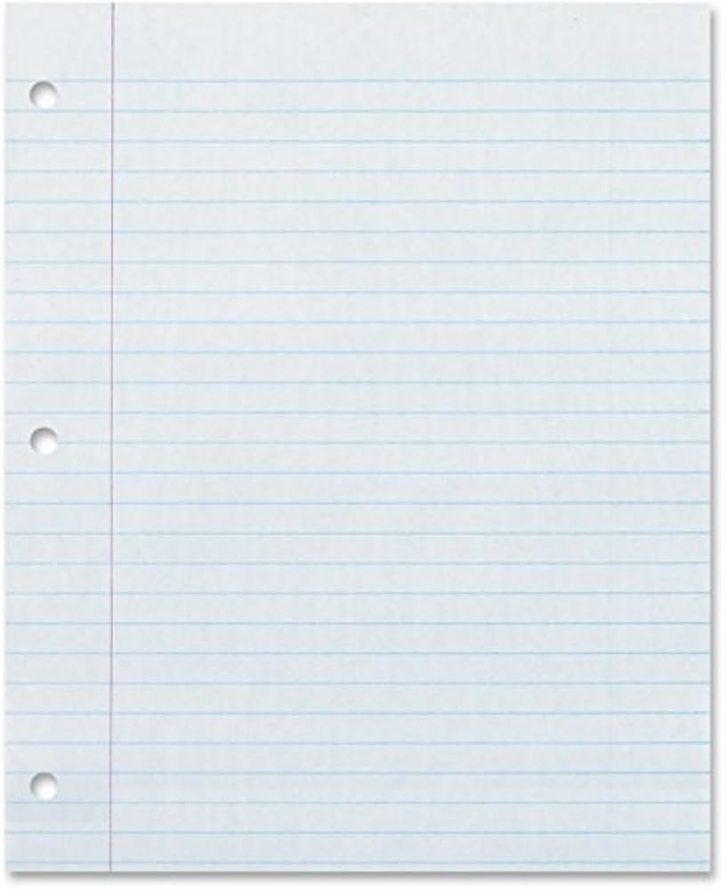 Amazon Loose Leaf Paper On 24lb Printed Double Sided With 3 Hole Punch 100 Sheets Per Pack Office Products
