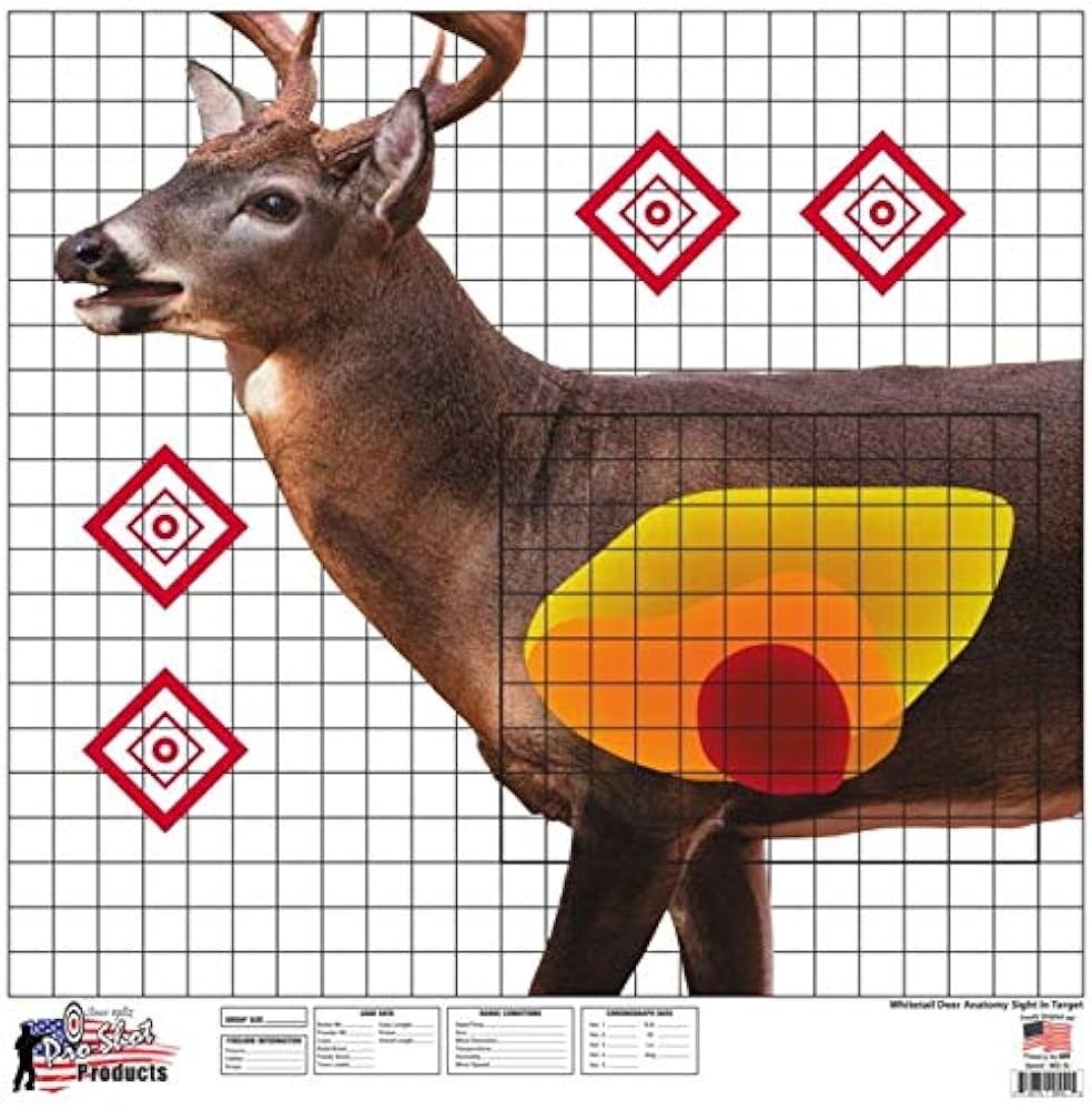 Amazon Pro Shot Products 25 X 25 Whitetail Deer Sight in Target 5 Pack Multi One Size Sports Outdoors