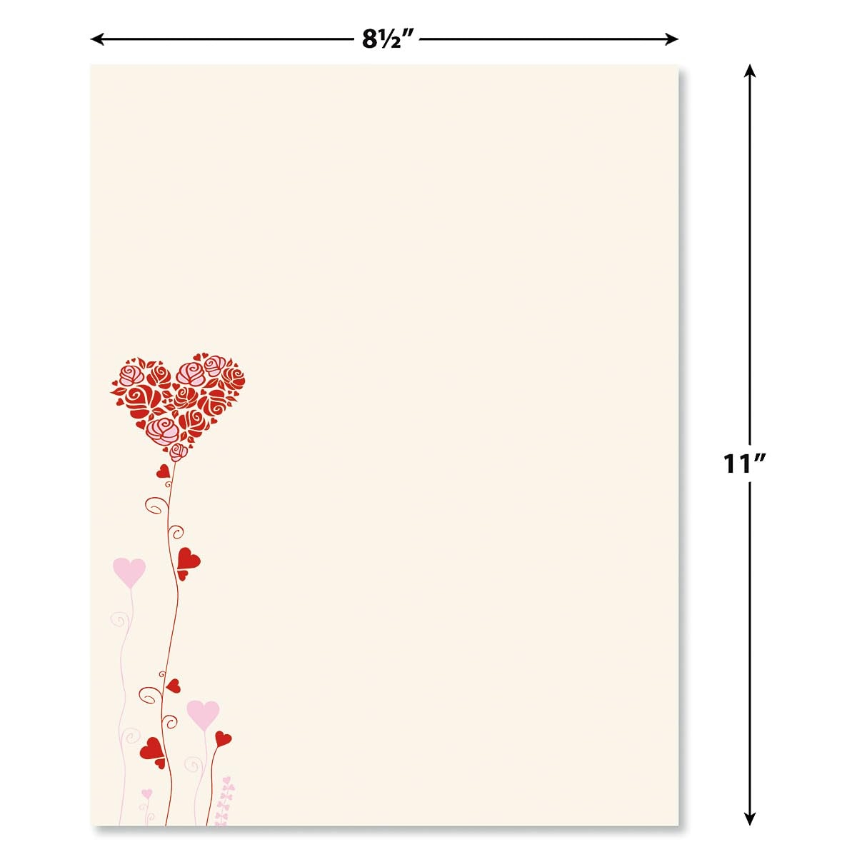 Amazon Seeds Of Love Letter Paper Decorative Stationery With Heart Border Printable Valentine s Day Wedding Bridal Shower Invitation Letterhead Sheets Set Of 25 8 1 2 X 11 Office Products