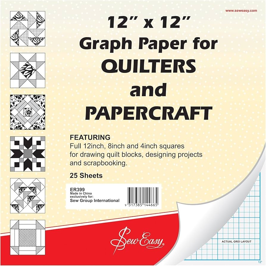 Amazon Sew Easy 8x4 Graph Paper 12 x 12 Inch