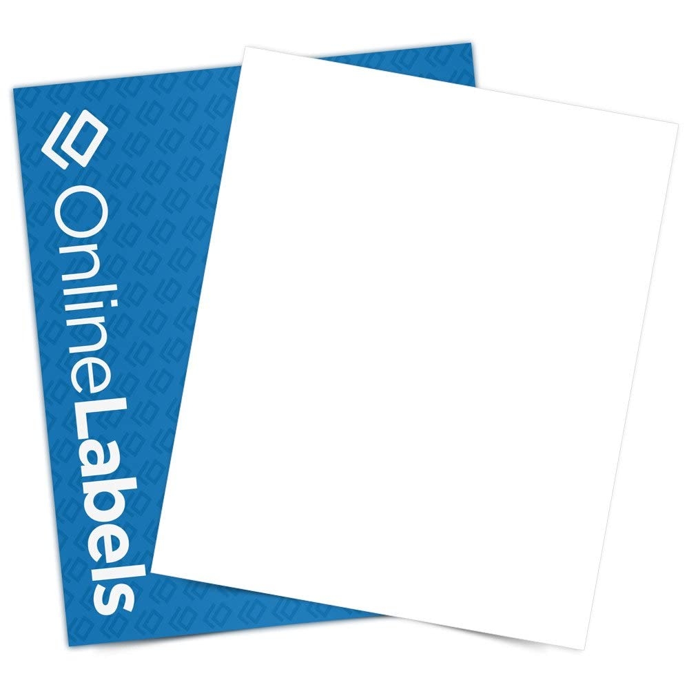 Amazon Sticker Paper 1 000 Sheets White Matte 8 5 X 11 Full Sheet Label Works With Inkjet And Laser Printer Compatible With Electronic Cutting Machines OL177WX OnlineLabels Office Products