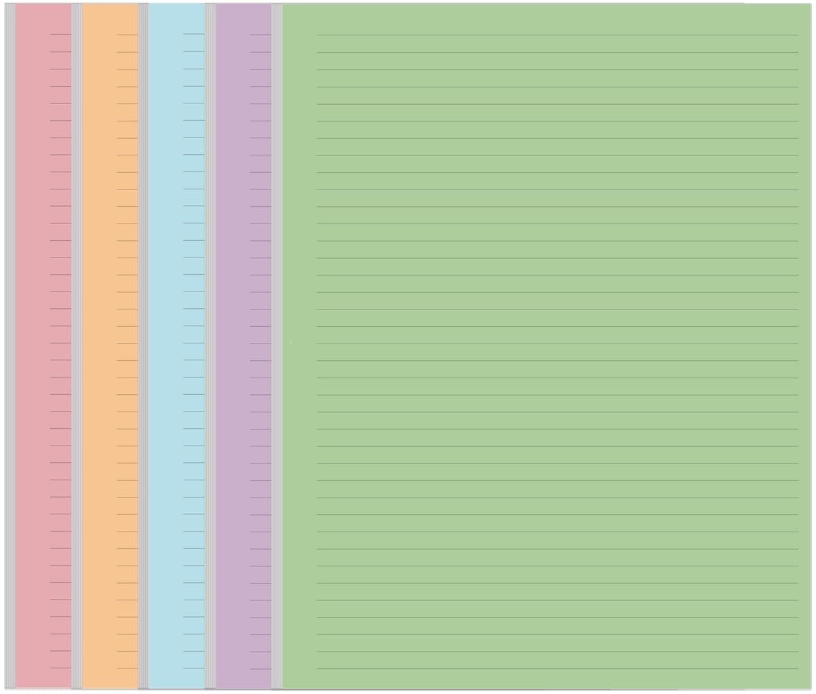 Amazon Unpunched Colorful Lined Paper 100 Sheets 200 Pages Loose Leaf Paper Line Refills Per Color 20 Sheets 8 5 X 11 Office Products