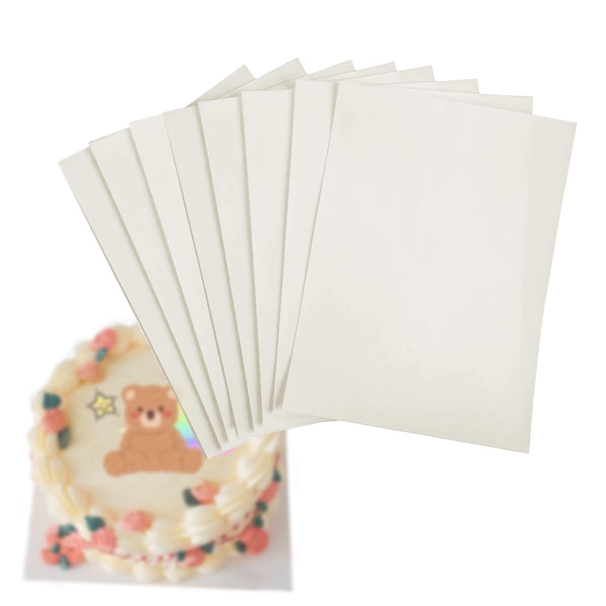 Amazon Wafer Paper For Edible Ink Printers Glutinous Rice Paper For Cake Decoration 8 2 X 11 6 White Grocery Gourmet Food