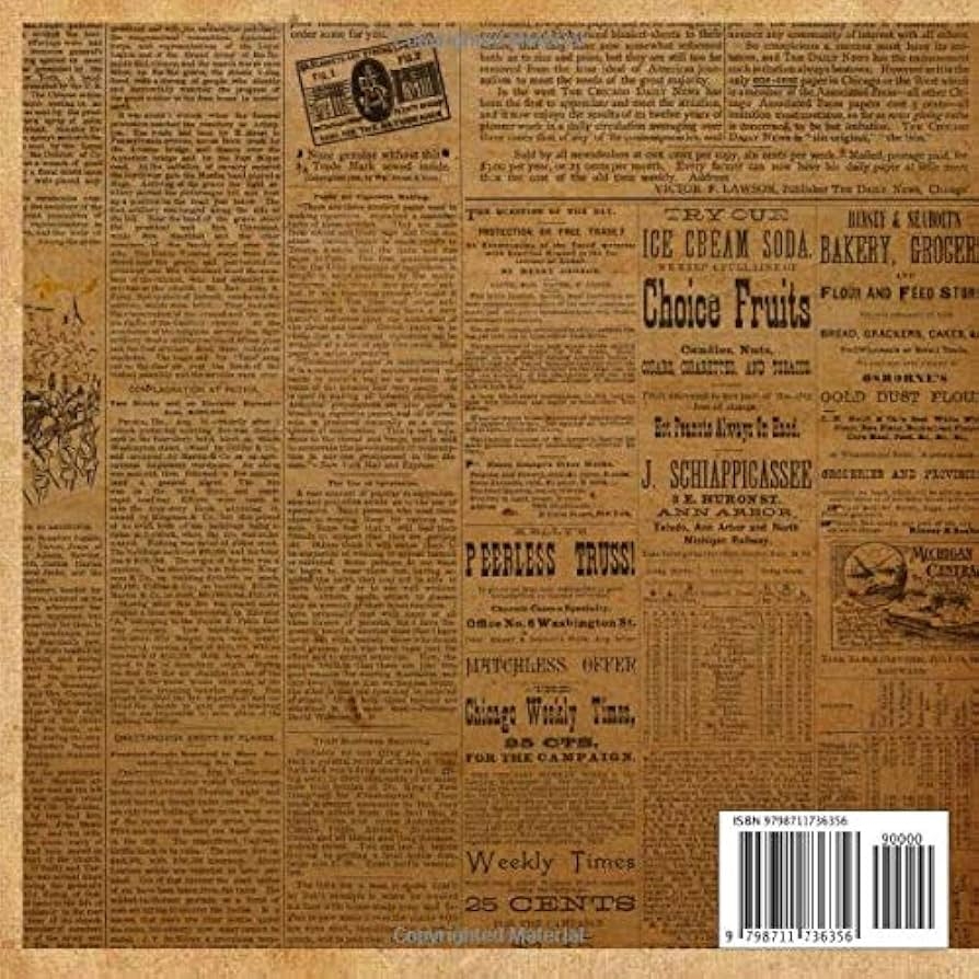 Antique Brown Vintage Newspaper Print Craft Paper For Scrapbook Collage Art 20 Newsprint Pattern 2 Decorative Double Sided Design For For Gift Wrapping antique Brown Newspaper Raagji Leaka Amazon de Books