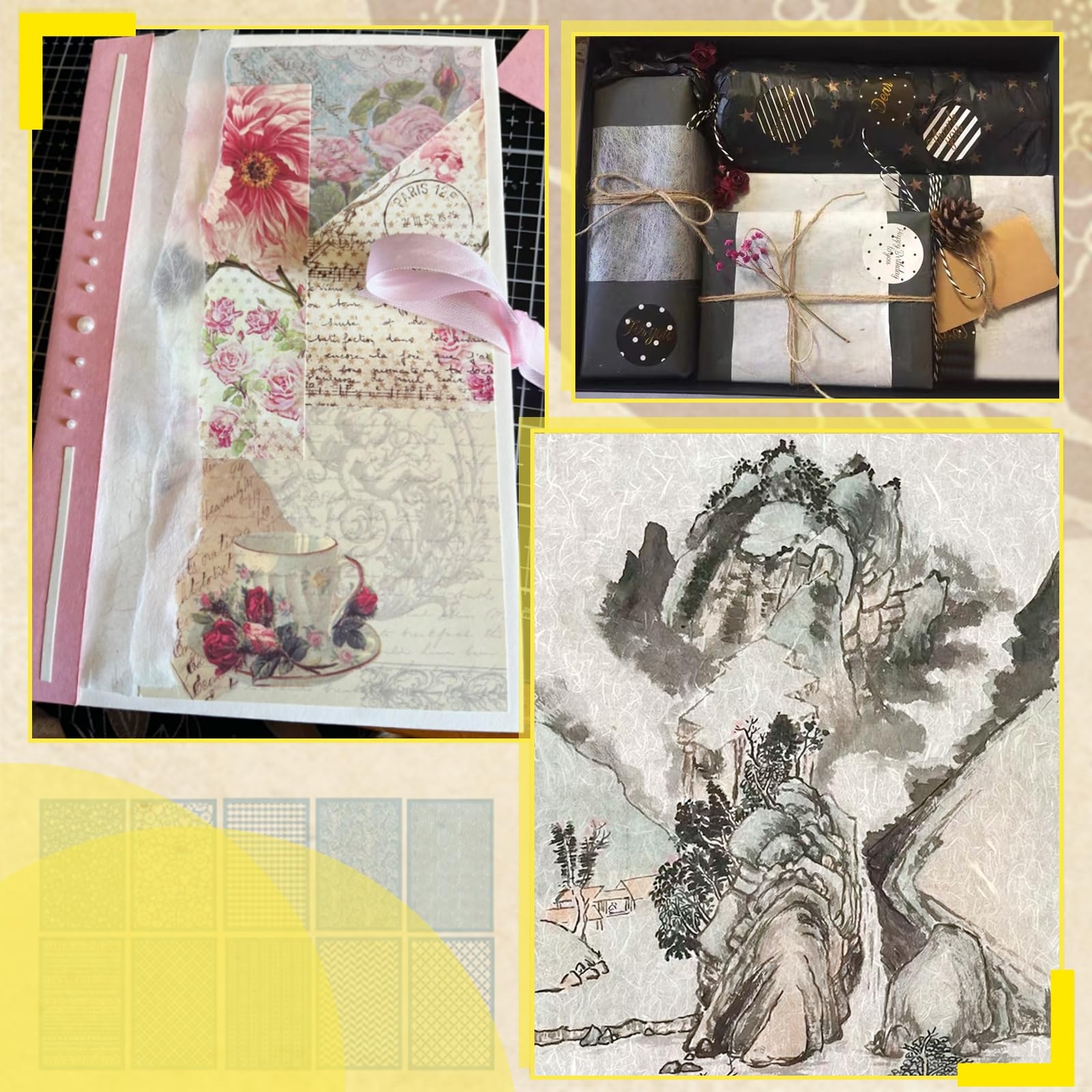 Anvin Natural Mulberry Paper A4 50 Sheets Visible Plant Fiber Rice Paper Printable Decoupage Tissue Paper For Writing Painting Card Making Crafting 21 X 29 7 Cm Amazon de Home Kitchen