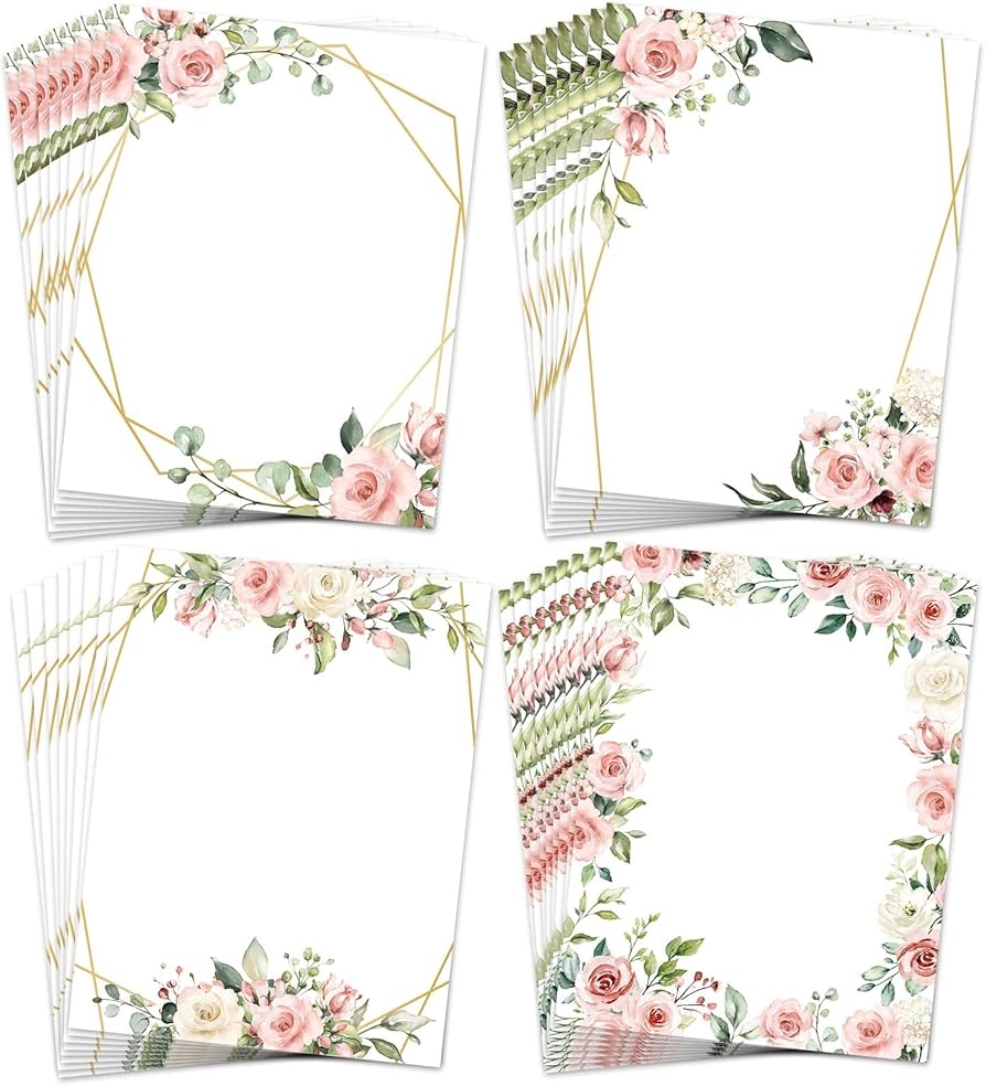 Printable Flower Border Paper