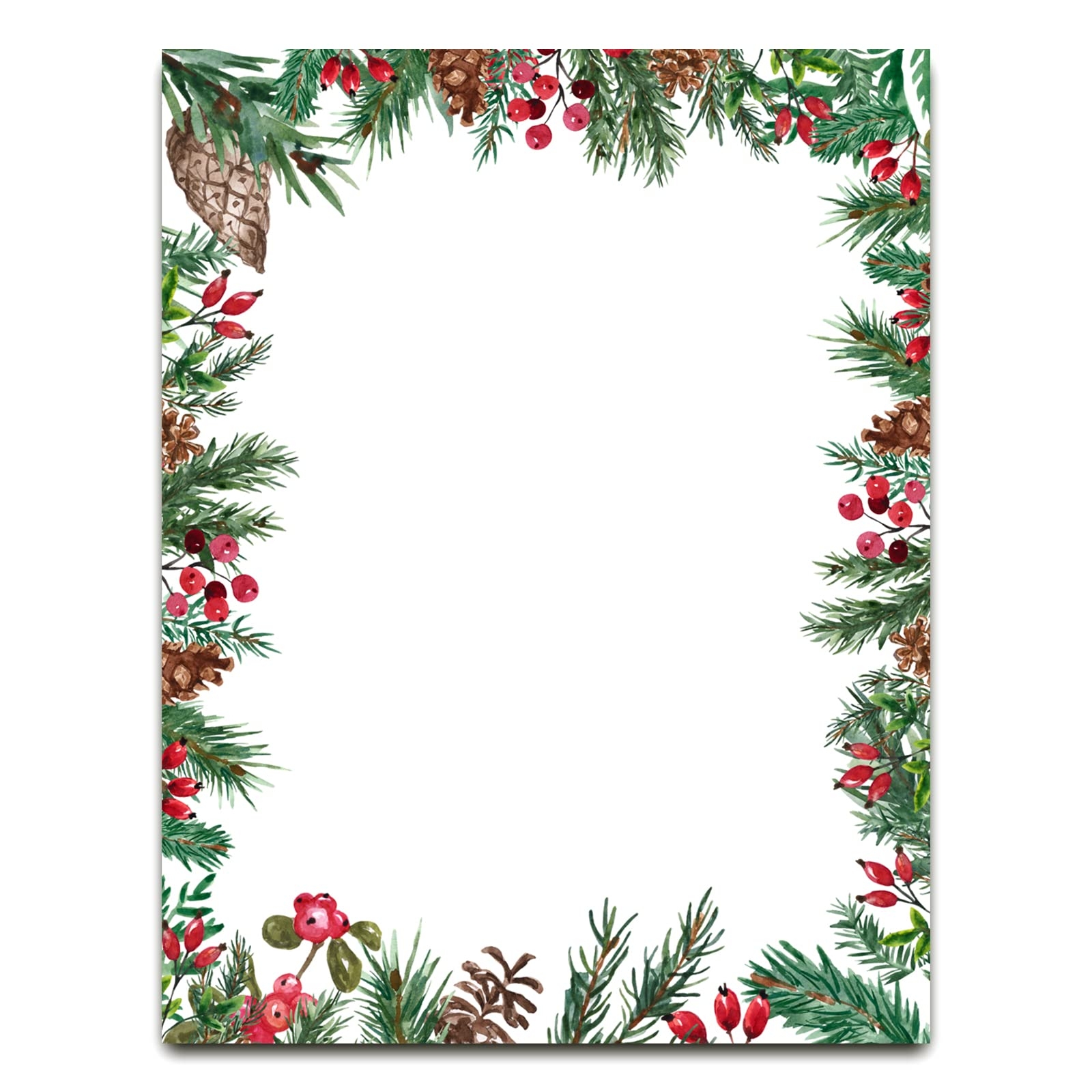 AnyDesign 80 Sheets Christmas Writing Paper Christmas Pine Cones Berries Leaf Letter Head Stationery For Holiday Notes Greeting Cards Invitations Office School Printing 8 5 X 11 Inch Amazon de Stationery Office Supplies
