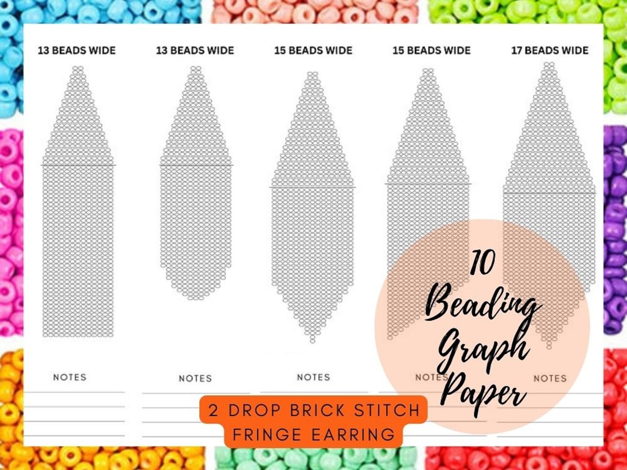 Free Printable Brick Stitch Earring Graph Paper