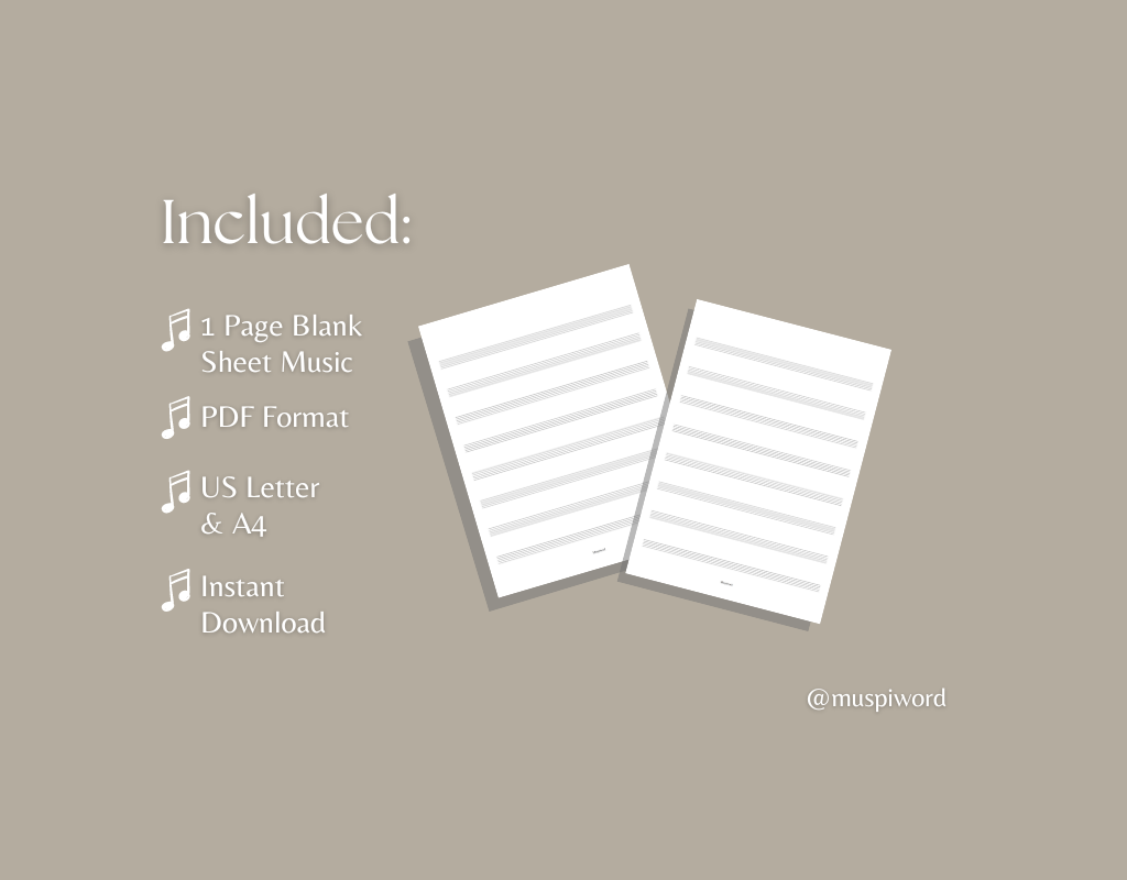 Blank Printable Staff Paper Muspiword s Ko fi Shop