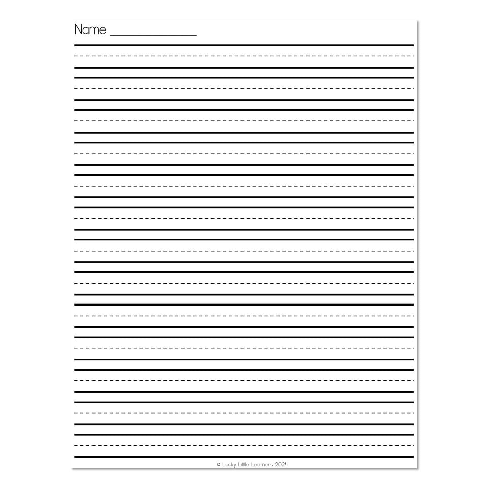 Blank Writing Page With Primary Handwriting Lines Lucky Little Learners