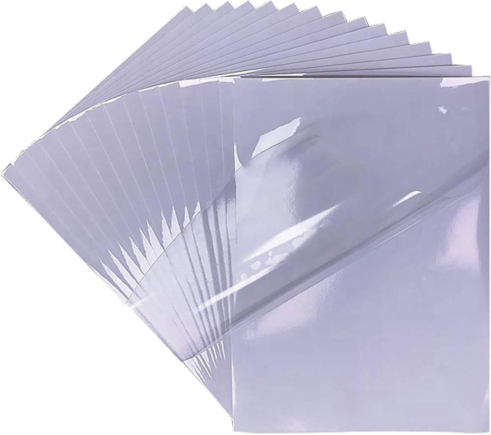 Bleidruck Crystal Clear Sticker Paper 20 Sheets Printable Vinyl Sticker Paper 100 Transparent Vinyl Sticker Paper For Inkjet Laser Printers Cricut Compatible 20 Amazon de Stationery Office Supplies