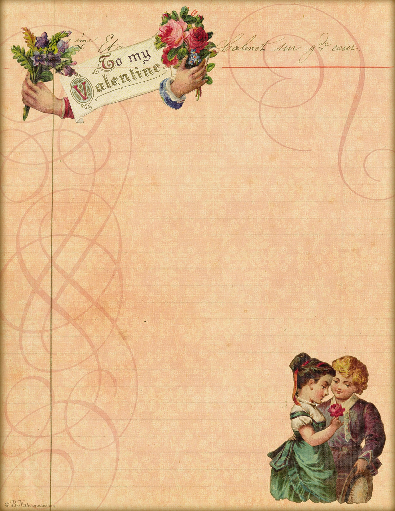 Bnute Productions A Vintage Valentine Love Letter Free Printable Paper And How To s