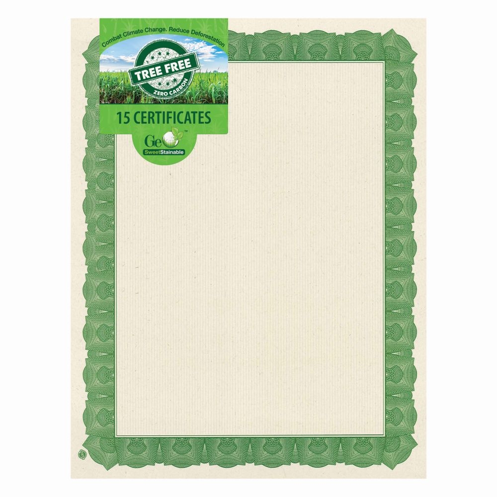 Braided Green Award Certificates 65 Lb Cover 8 5 x11 Sugar Cane 15 PK 10 Pks CS TheRoyalStore
